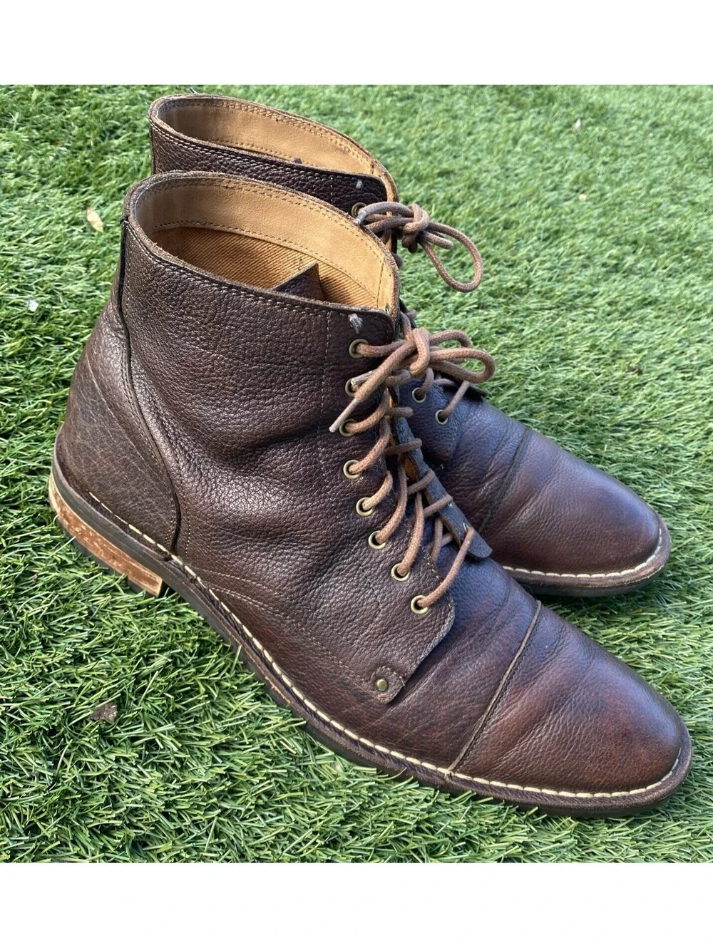 Cole Haan Lace Up Ankle Boots Canton Men’s 12M Chocolate Brown
